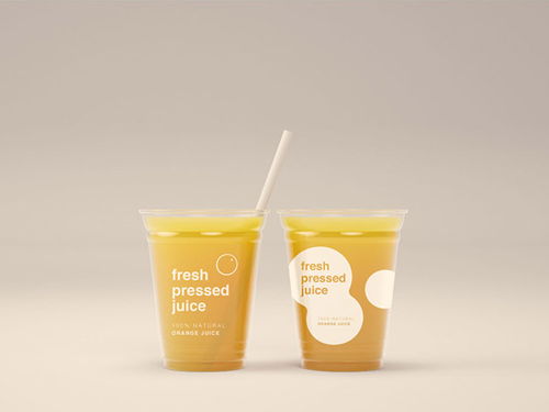 果汁塑料杯样机